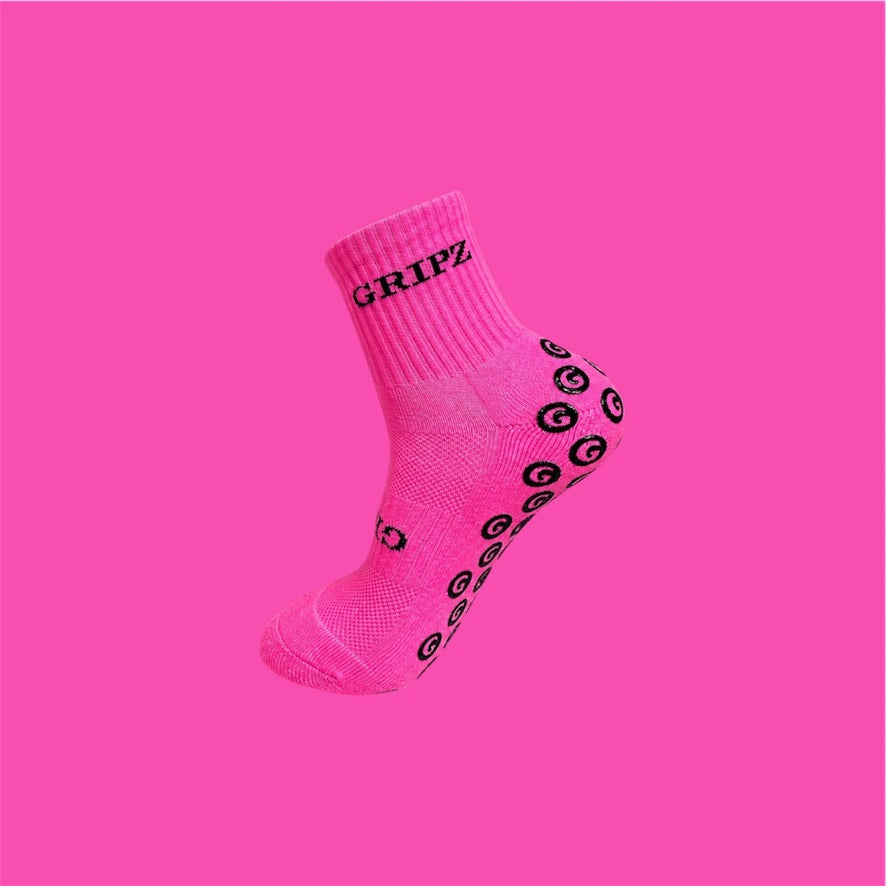 Pink Quarter Grip Socks